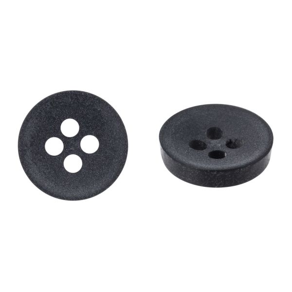 Пуговица 4 прокола 18L=11 мм, пластик, 02 черный, CN2856, 72 шт