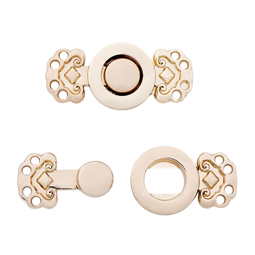 Крючки пришивные декоративные 25х12 мм, gold, 10 шт