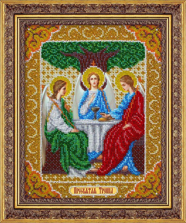 Набор для вышивания бисером Паутинка, Святая Троица 20х25 см