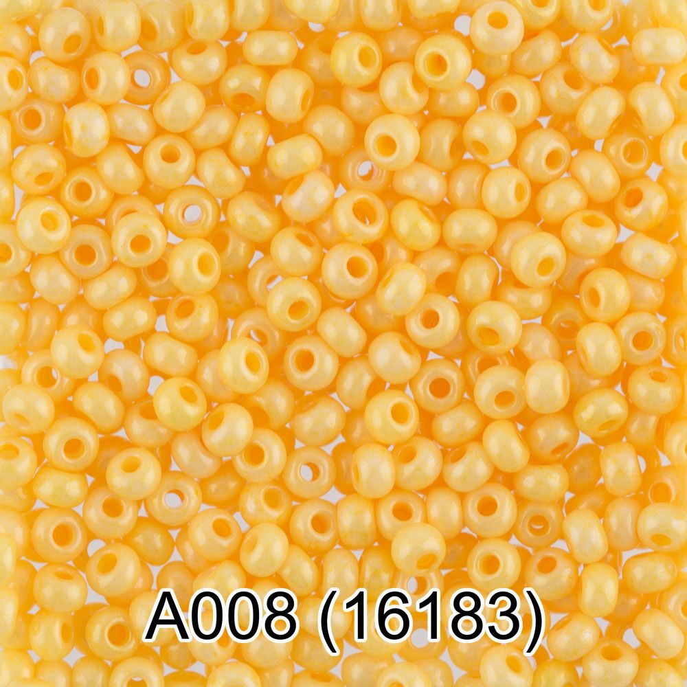Бисер Preciosa круглый 10/0, 2.3 мм, 10х5 г, 1-й сорт, A008 желтый, 16183, круглый 1