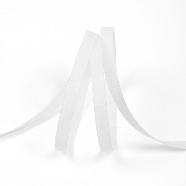 Лента репсовая (в рубчик) 6.0 мм, 029 (5001) белый, уп. 27,4м