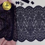 Кружево бельевое эластичное 225 мм / 3 м, 40992 цв.061 т.синий, Kruzhevo