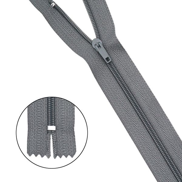 Молния спираль (витая) брючная Т4 (4 мм) 1 зам., н/раз., 20 см, п/автомат, цв.275 серый, 10 шт