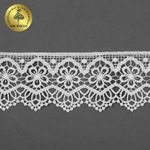 Кружево гипюр (плетёное) 50 мм, матовая нить TBY.0871, цв.белый уп.4.5м, Kruzhevo