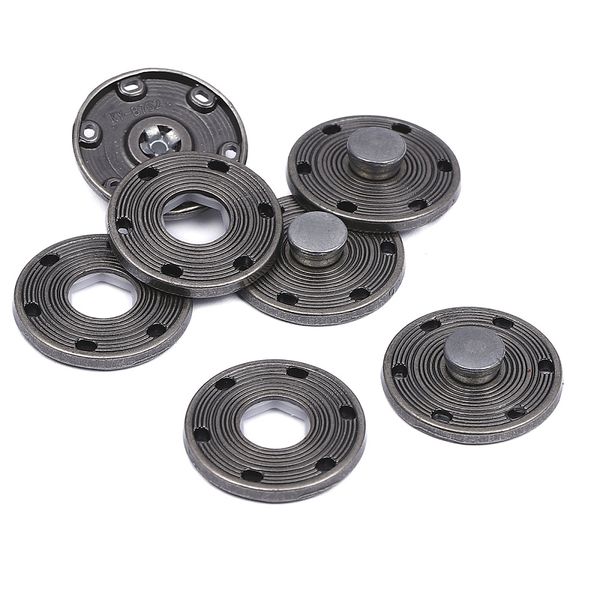 Кнопка пришивная металл ⌀21.0 мм, цв.античное серебро, уп.50 шт, TBY