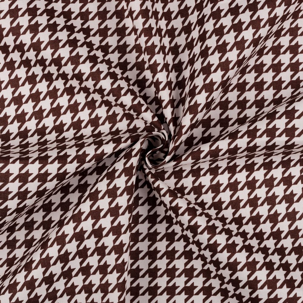 Ткань для пэчворка Peppy Бабушкин сундучок, рулон 112 см / 5 метров, БС-07 гусиная лапка коричневый, Peppy