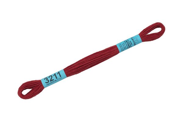 Мулине Gamma 100% хлопок, цв.3211 гр.вишневый, 24 мотка по 8 метров