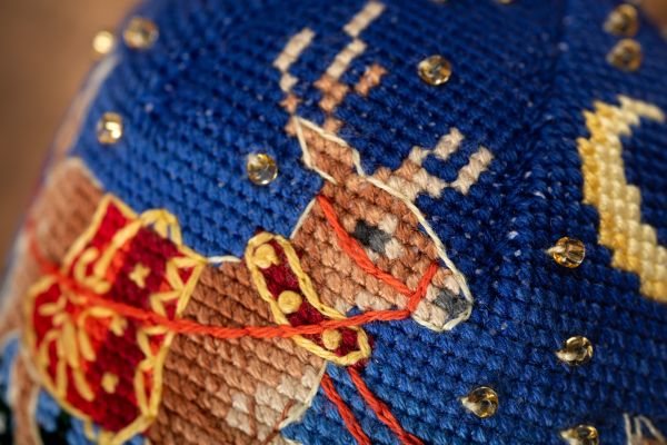 Набор для вышивания нитками Panna, новогодняя игрушка Волшебная ночь, 6х6 см