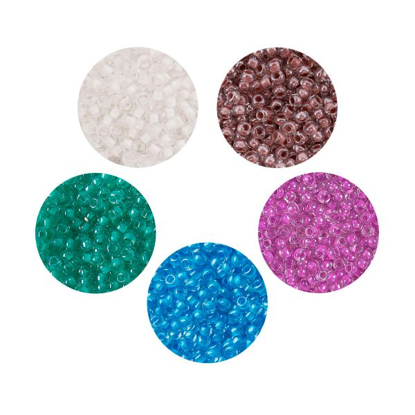 Набор бисера Preciosa 087, 5 цветов по 20 гр, № 10/0 (2.3 мм), диаметр 2,3 мм, 100 гр