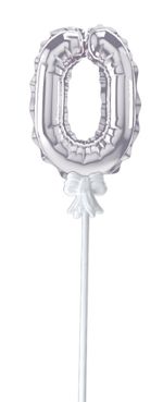 Шар самодув Цифра, 5 шт, 0, серебряная, Boomzee FBZ-04