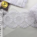 Кружево гипюр (плетёное) 90 мм, диз. 120, цв.1 белый, уп. 9 м, Kruzhevo