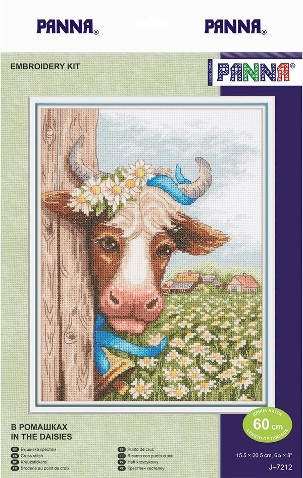 Набор для вышивания нитками Panna, В ромашках, 15х20,5 см