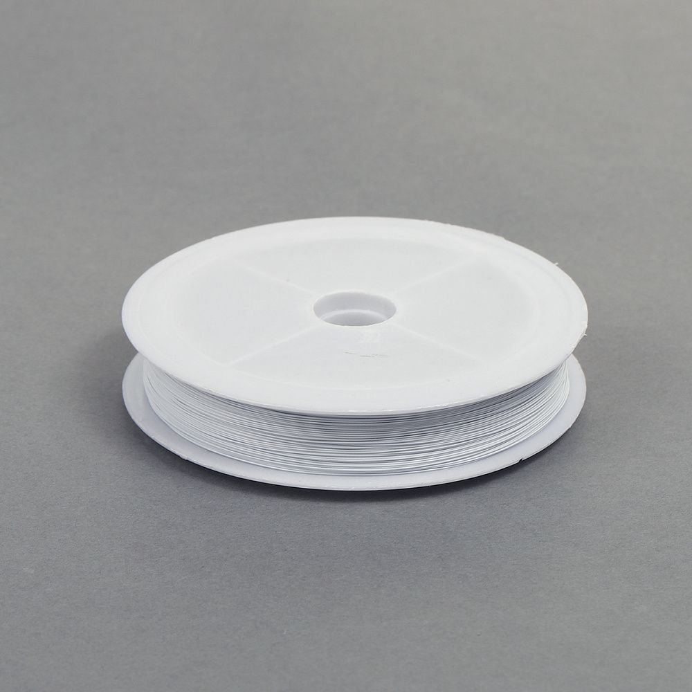 Ювелирный тросик (ланка) 0.38 мм / 100 м, TBY.ЮТ.0.38, цв.белый