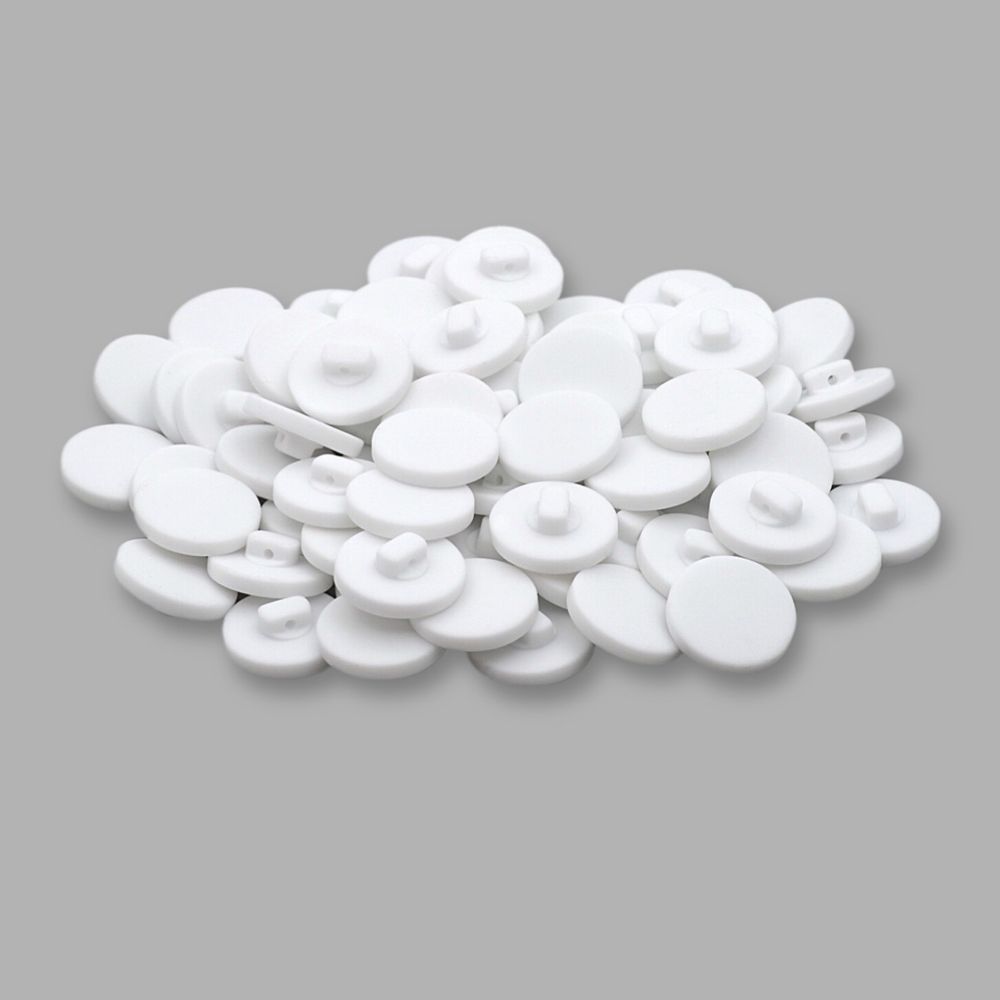 Пуговицы на ножке 28L (18мм), пластик (White (белый матовый)), 72 шт, CN K-33