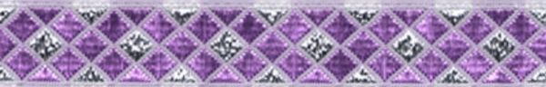 Лента (тесьма) жаккардовая 12.0 мм / 10±0.5 метров, сиреневый/серебро, Gamma TRJ-62