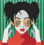 Алмазная (кристальная) мозаика Фрея, постер Девушка в красном, 30х30 см