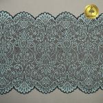 Кружево бельевое эластичное 225 мм / 3 м, 40992 цв.т.зеленый+св.зеленый, Kruzhevo
