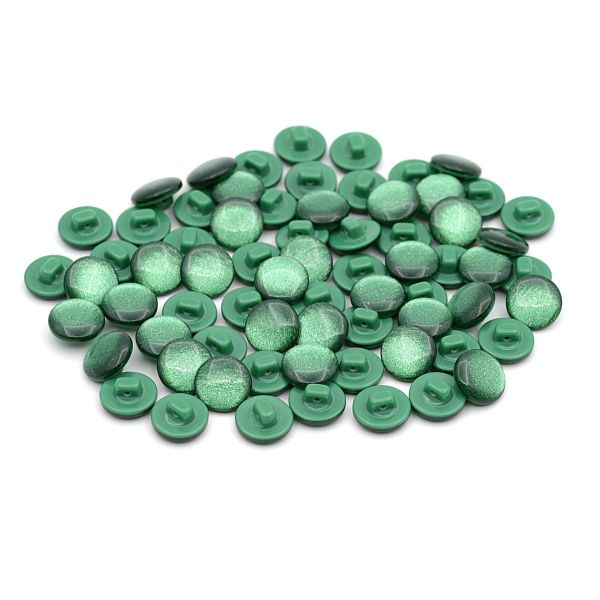 Пуговицы на ножке 22L (14мм), пластик (col.15 т.зеленый), 72 шт, CR P-45