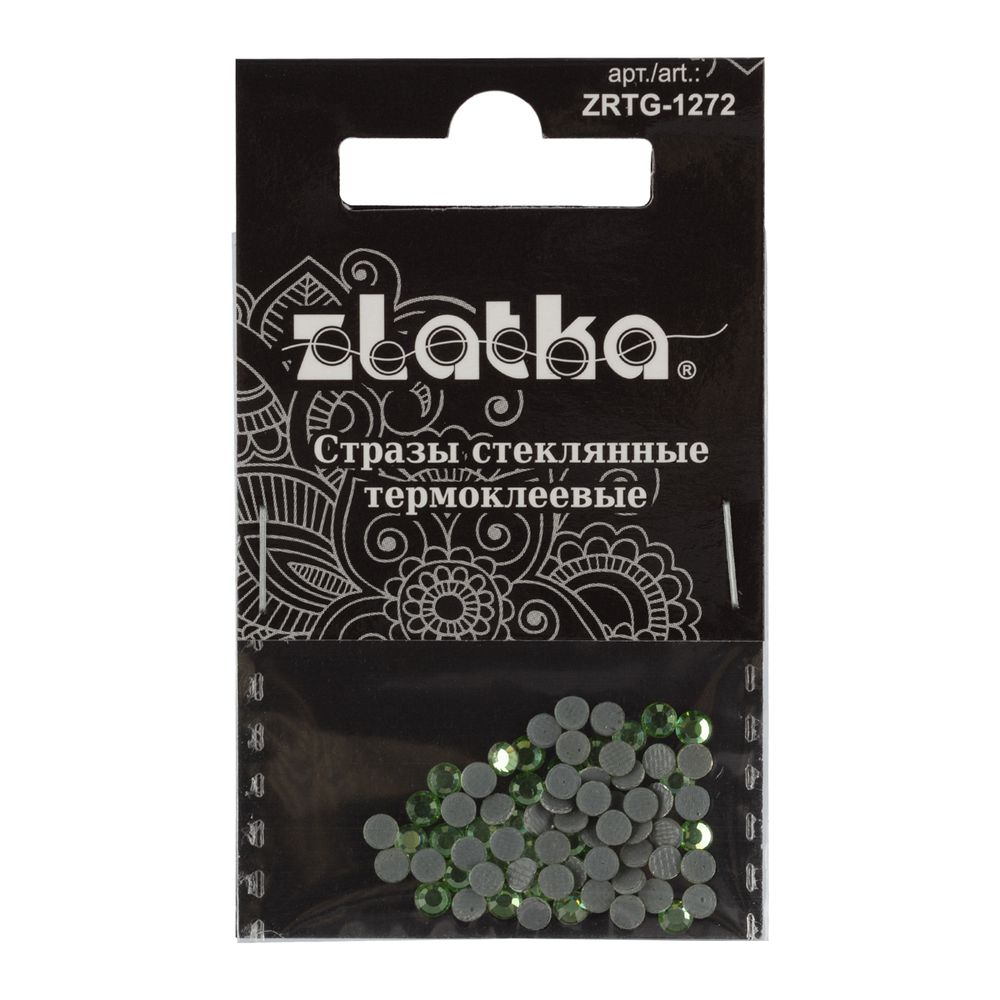 Стразы клеевые стекло 3.2 мм, 360 шт, SS12 №11 салатовый (Peridot), Zlatka ZRTG-1272