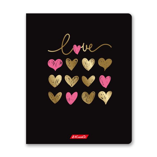 Тетрадь ученическая общая, тиснение фольгой A5+ 48 л. на скобе 65 г/м², белизна 100%, 10 шт, линия в термоусадочной пленке, 000311 My Love, Светоч 48ТСК5_6_3_2