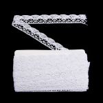 Кружево вязаное (тесьма) хлопковое 20 мм / 9.14 метров, белоснежный