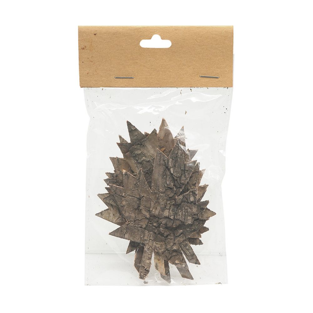 Декоративные элементы из коры дерева "Кленовый лист", 11х7см, 6 шт, нат/дерево