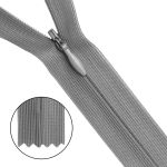 Молния потайная (скрытая) Т3 (3 мм) 1 зам., н/раз., 50 см, серый. нейлон, 31333 / 50, 10 шт