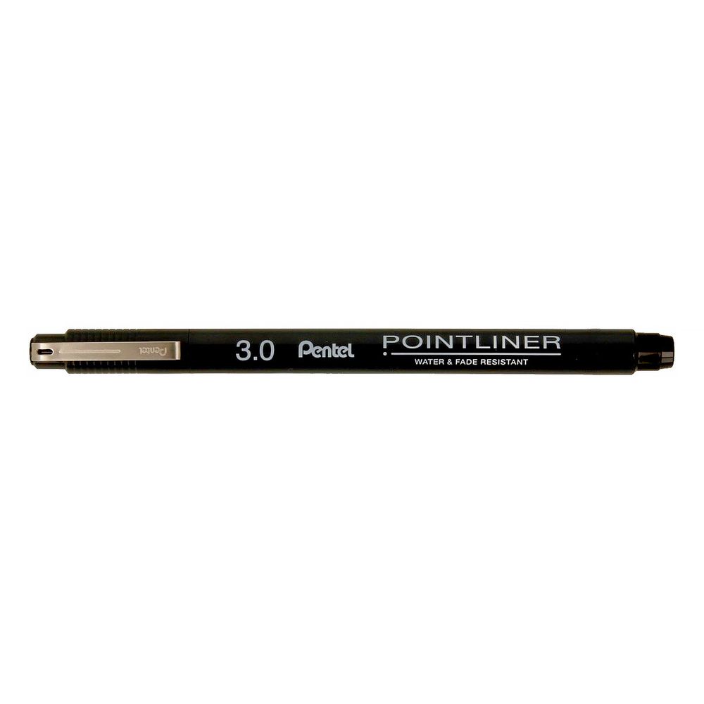 Линер Pentel Pointliner Calligraphy 3 мм, 12 шт, S20P-C30A черные чернила