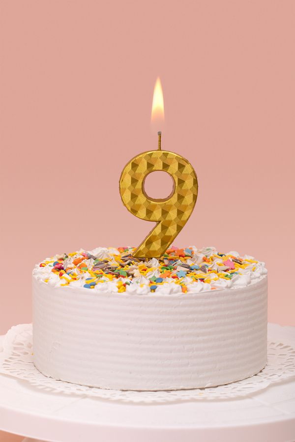 Свеча для торта Цифра 9, 18.4 г, 12 шт, Boomzee BCD-14