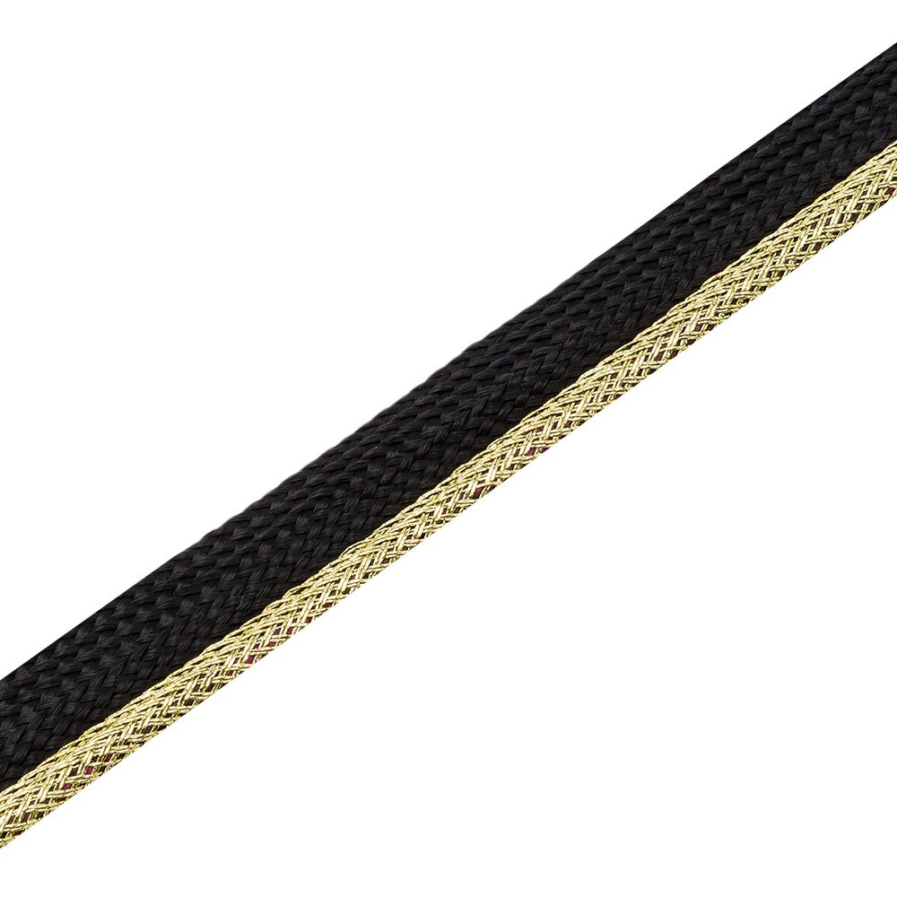 Кант отделочный 12 мм / 50 метров, с люрексом, цв. черный/золото, 3AR3603