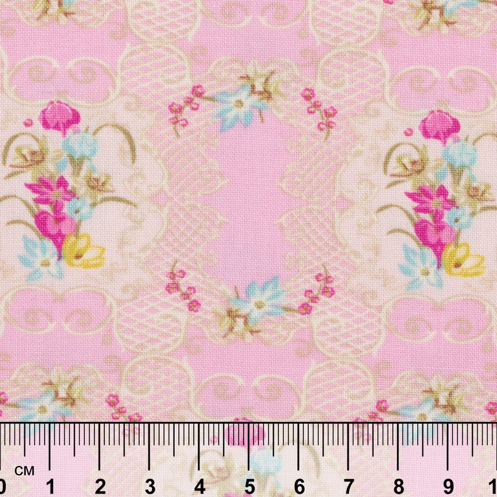 Ткань для пэчворка Peppy Весенний этюд, рулон 112 см / 5 метров, ВЭ-09 розовый, Peppy