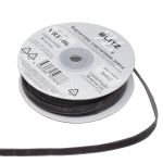 Лента бархатная (тесьма) эластичная 6.0 мм / 16.5±0.5 метра, №602 (18-3906) т.серый, Blitz VRE-06