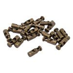 Фиксатор (зажим) для шнура металл 20х8 мм, ⌀3.5 мм, металл (латунь), 20 шт