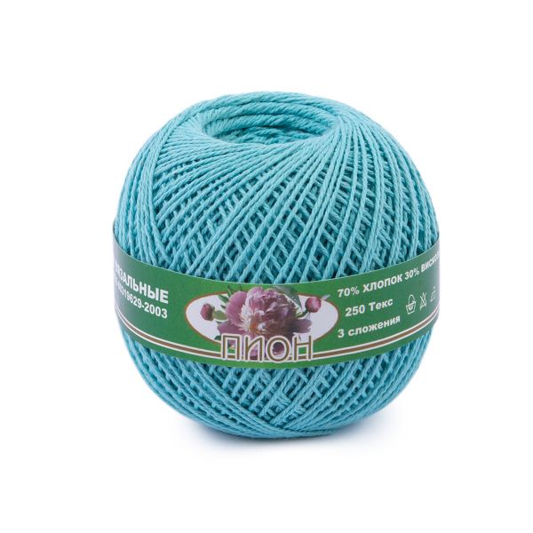 Пряжа ПНК им.Кирова Пион / уп.6 мот. по 50 г, 200м, №2002 бирюзовый