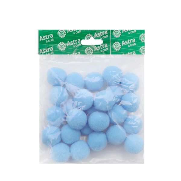 Помпоны ⌀15-18мм (38 голубой), AR079, 25 шт