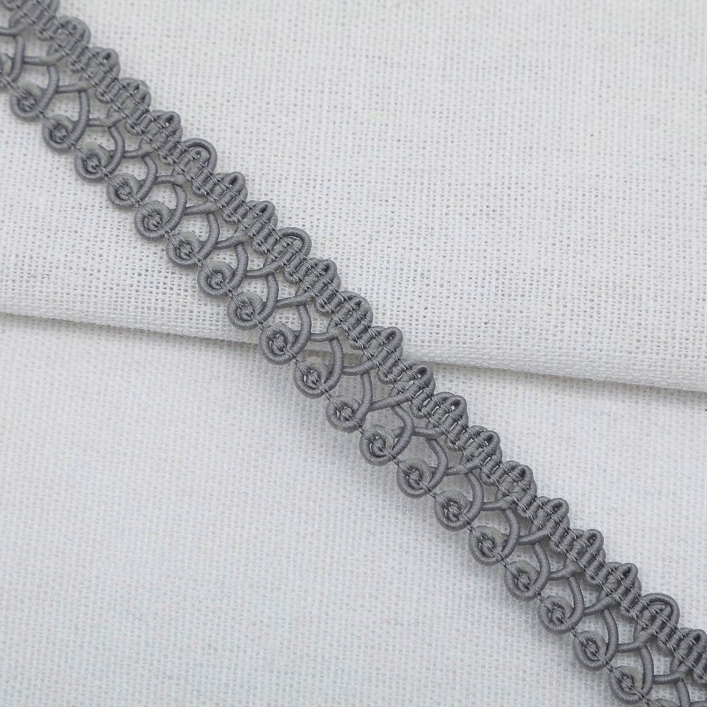 Тесьма отделочная вязаная 15 мм, 10 м, (св.серый)