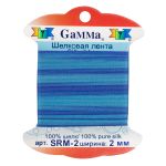 Лента (тесьма) шелковая 2.0 мм / 9.1±0.5 метров, M118 св.синий/фиолетовый, Gamma SRM-2