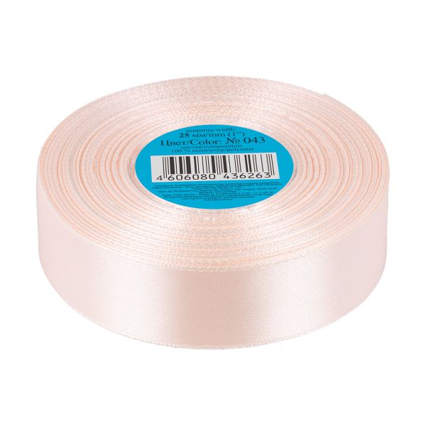 Лента атласная 1-сторонняя 25.0 мм / 33±2 метра, 043 бл-бл-розовый, Gamma