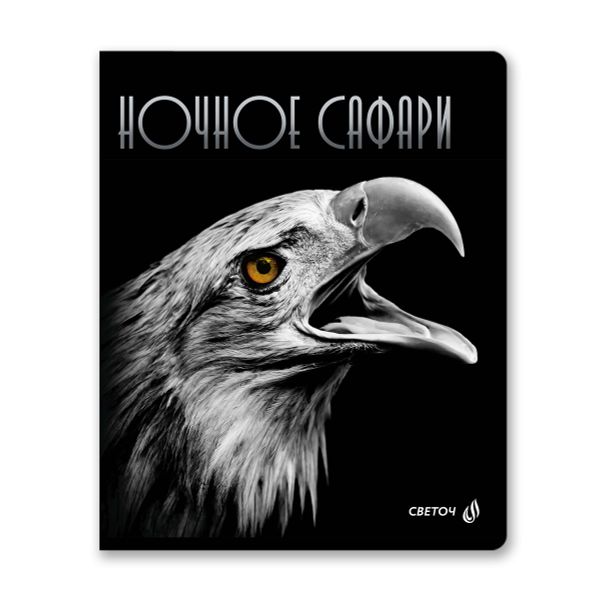 Тетрадь ученическая общая, глянцевая ламинация, A5+ 96 л. на скобе 65 г/м², белизна 100 %, 5 шт, клетка, 01001 Ночное сафари, Светоч 96Т15