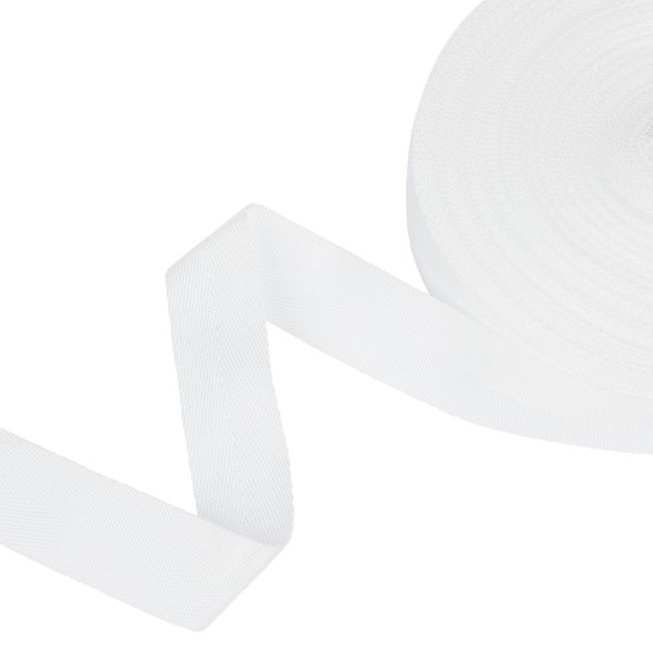 Стропа (ременная лента) 35 мм / 25 метров, толщ. 1.13 мм, [14.4 г/пог.м], 100% п/а, рис. 9358, белый, Gamma С3765Г17