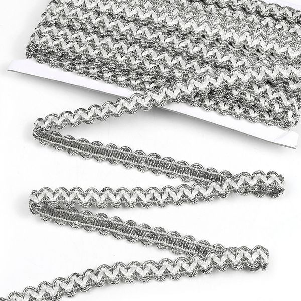 Тесьма отделочная 13 мм, 13-14061 цв.серебро уп.13.71м