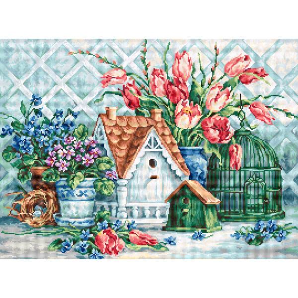 Набор для вышивания нитками Luca-S, Причудливый маленький уголок 38х28см