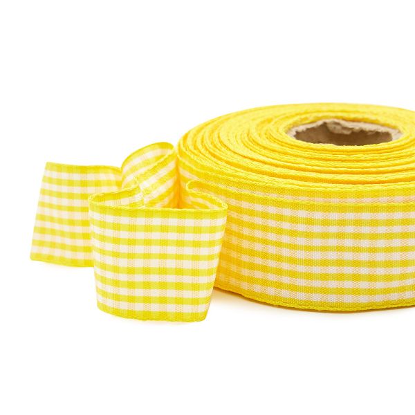 Лента Шотландка, 30.0 мм / 25 м (желтый/белый), С3721