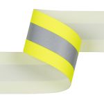 Лента со светоотражающей полосой [cpl:420], 50 мм / 25 метров, 100% хлопок, 03 серый/лимонный, Gamma FR9303 15-20-15