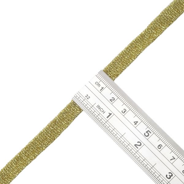 Шнур металлизированный плоский ⌀10.0 мм / 70 метров, золото