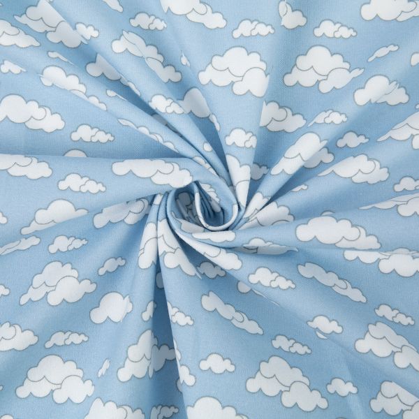 Ткань для пэчворка Peppy Молочные сны фланель, отрез 100х110 см, 175 г/м², МС-19 голубой, Peppy