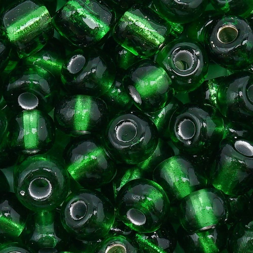 Бисер Astra&Craft 6/0 (4.1 мм), 150 г (10х15 г), цв. 27В зеленый/прозр.серебрист.центр