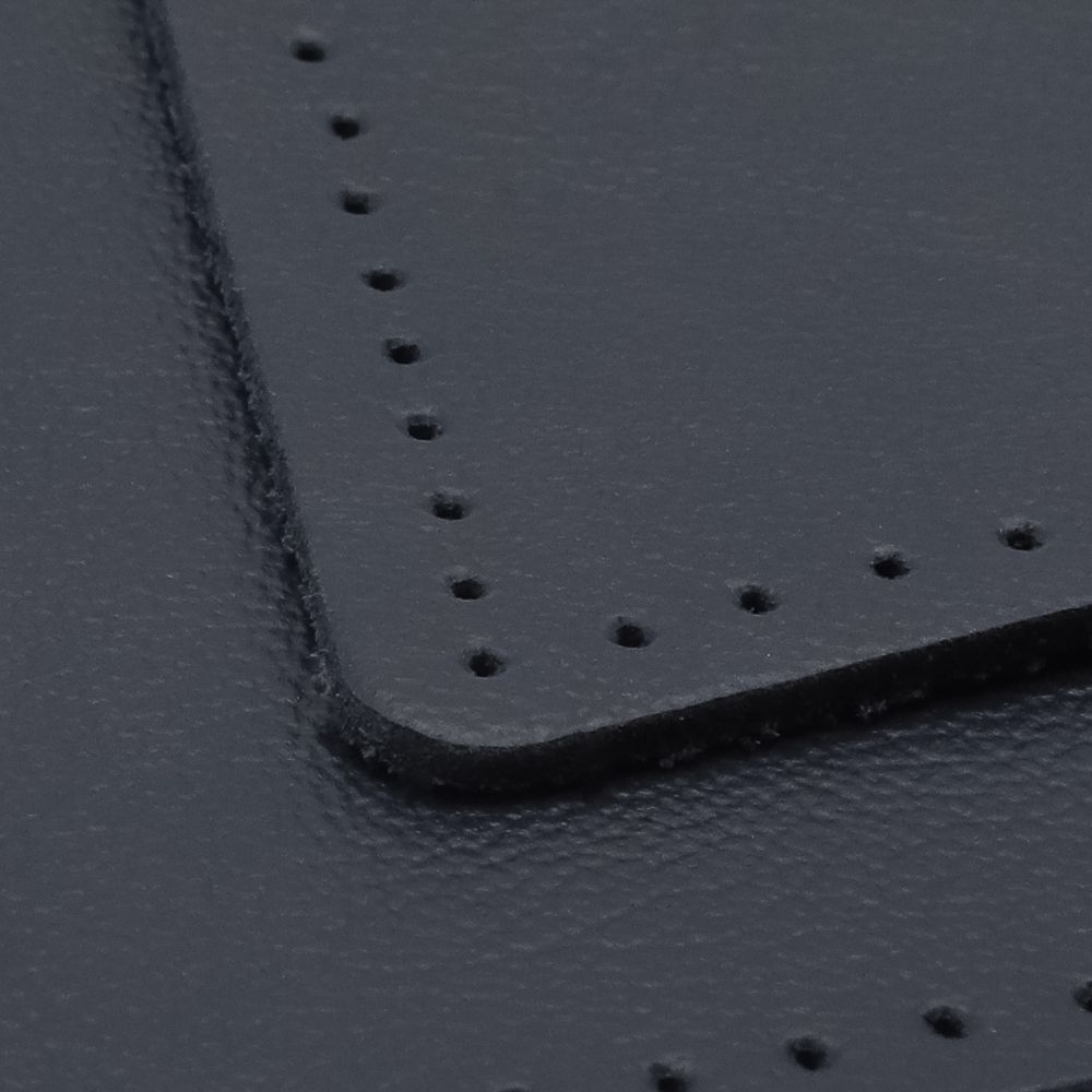 Заплатки пришивные из кожи, ромб 8х11,2см с перфорацией, 2 шт, 100% кожа, 05 темно-синий, 9125