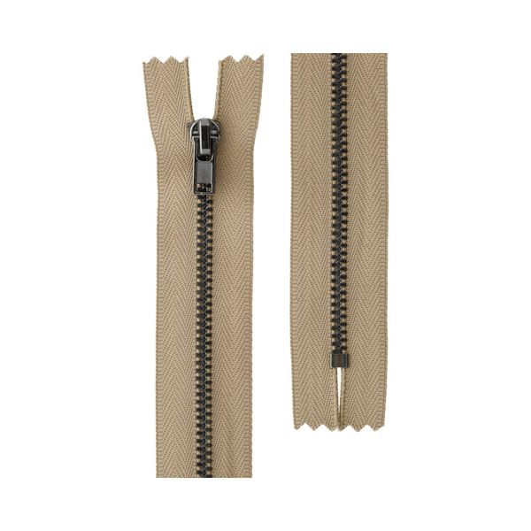 Молния металл Т3 (3 мм) 1 зам., н/раз., 18 см, черн.никель, 298 св.бежевый, ZIP 3B Gamma, 10 шт