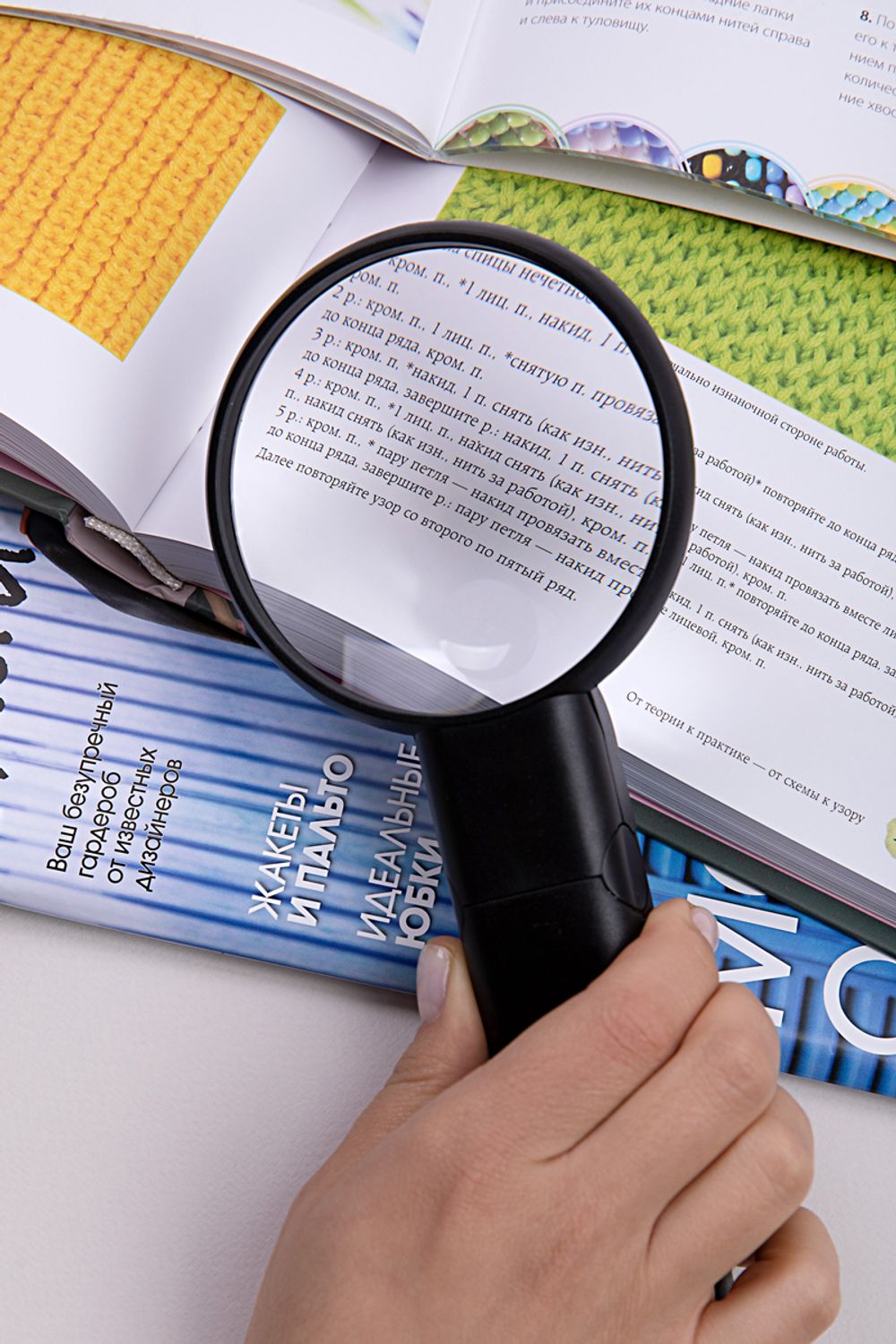 Лупа с подставкой ⌀9 см (ув.х2.5) + ⌀2.1 см (ув.х5), Gamma SS-128